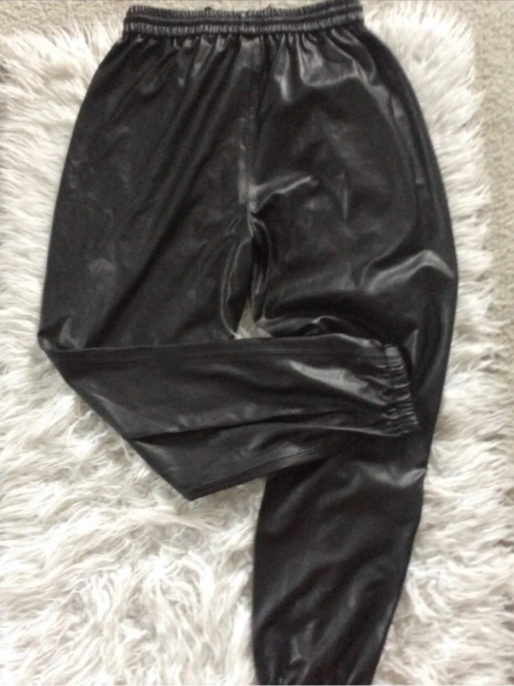 NWOT BlankNYC Black Faux Leather Joggers